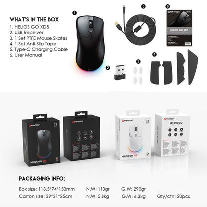 Fantech XD5 HELIOS GO, Dual Mode Wired & Wireless, Ultimate Precision
