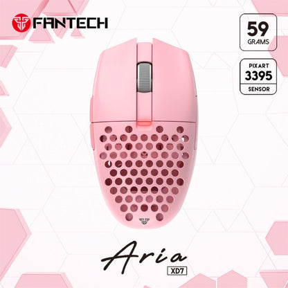 Fantech XD7 Aria GO Mouse, 3 Mode Connection Wired, Bluetooth & Wireless, 26000DPI, Ultra light weight, Built-in Battery