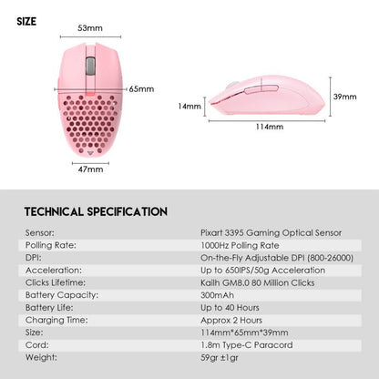Fantech XD7 Aria GO Mouse, 3 Mode Connection Wired, Bluetooth & Wireless, 26000DPI, Ultra light weight, Built-in Battery