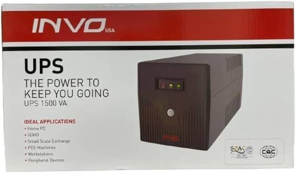 INVO Line Interactive UPS 1500VA with LED Display and Inbuilt Batteries
