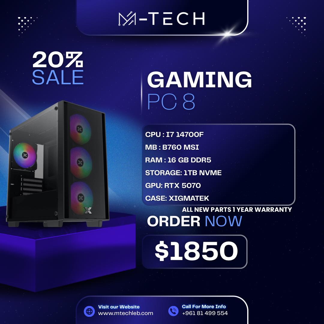 PC OFFER 8 : I7 14700F 16GB 1TB RTX 5070