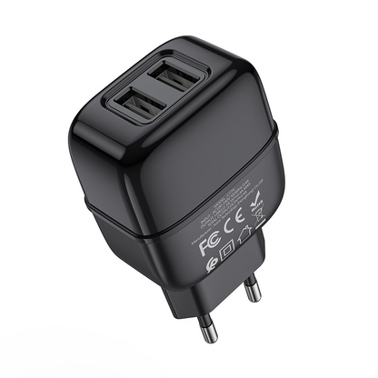 Wall charger “C77A Highway” dual port charger EU plug set with cable