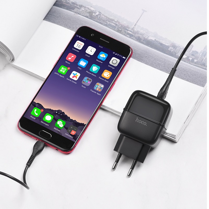 Wall charger “C77A Highway” dual port charger EU plug set with cable