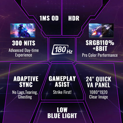 MINIFIRE Gaming Monitor MFG24F4  24 inch 180HZ FHD IPS