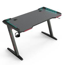 Z8 RGB DESK WITH LED LIGHTS, HEADSET HOLDER & CUP HOLDER 100CM - BLACK