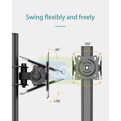 KALOC KLC-DZ220/T Adjustable Horizontal Dual Monitor Arm, for Screens 17 to 27 Inches