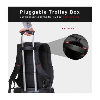 Kingsons Large & Multifunctional Design Backpack KS3140W Black, Water-resistant, shock-resistant, Ergonomic Design