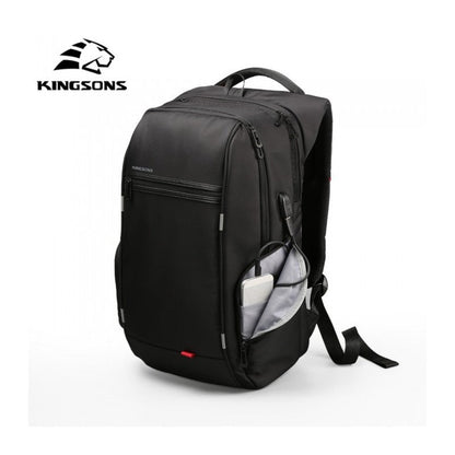 Kingsons Large & Multifunctional Design Backpack KS3140W Black, Water-resistant, shock-resistant, Ergonomic Design