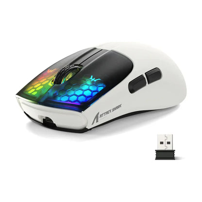 ATTACK SHARK X5 Wireless Gaming Mouse with Tri-Modes BT | WHITE