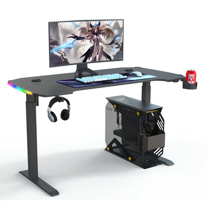 YY Manual Height Adjustable RGB Sit-Stand Gaming Desk 140cm