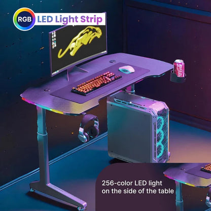 YY Manual Height Adjustable RGB Sit-Stand Gaming Desk 140cm