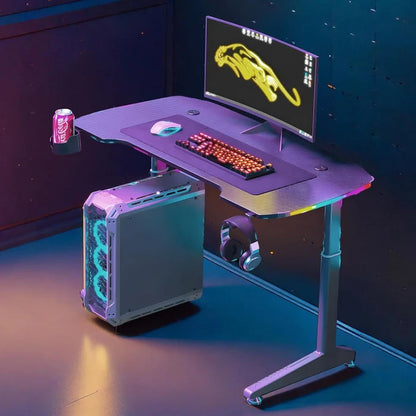 YY Manual Height Adjustable RGB Sit-Stand Gaming Desk 140cm