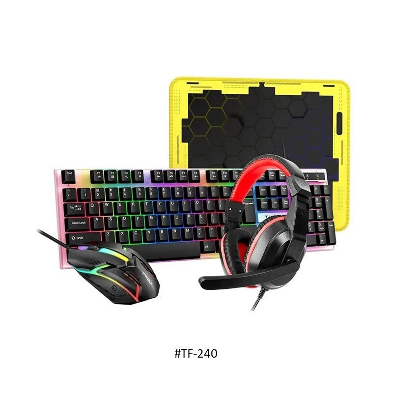 T-Wolf TF-240 Wired Gaming Combo 4In1