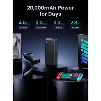 UGREEN Power Bank 22.5W PD, 3 Ports 20000 mAh, Smart & Fast Charging for Phones, Tablets, Ipads - PB312 | 25683