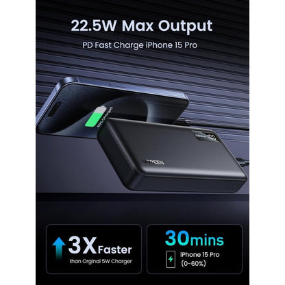 UGREEN Power Bank 22.5W PD, 3 Ports 20000 mAh, Smart & Fast Charging for Phones, Tablets, Ipads - PB312 | 25683
