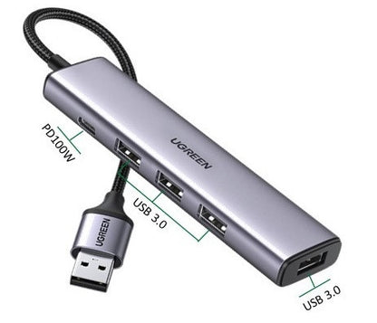 UGREEN USB 3.0 4-Port Hub with USB-C PD Port